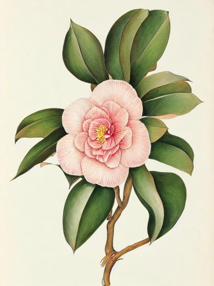 Camellia Vintage Botanical 3 Flower