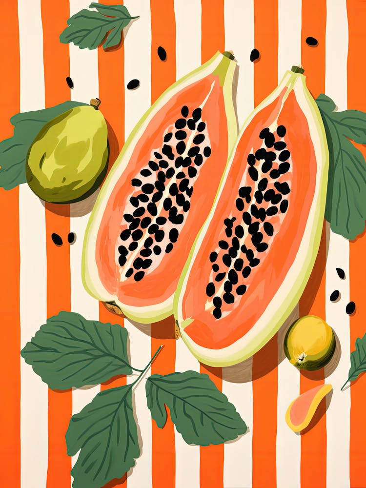 Papaya Fruit Summer Illustration 5