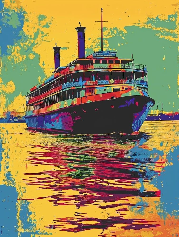 Steamboat Natchez Retro Pop Art 1