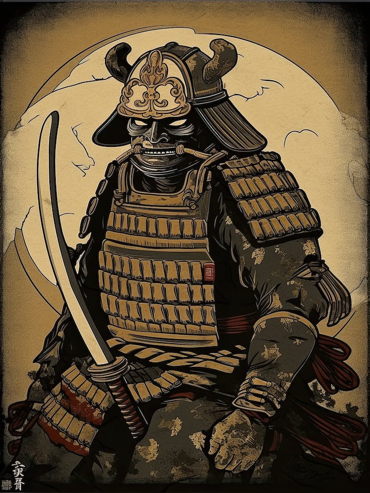 Samurai Vintage Japanese Poster 1