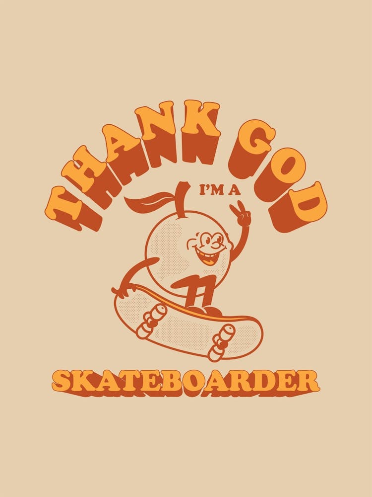 Retro Wandkunst Vintage-Deko Retro-Cartoon Druckbare Kunst Ich bin ein Skateboarder Wohnungsdekoration Trendiges Retro-Poster