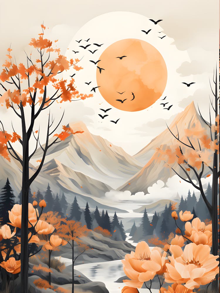 Mountain Serenity Wings Of Grace Over Majestic Peaks