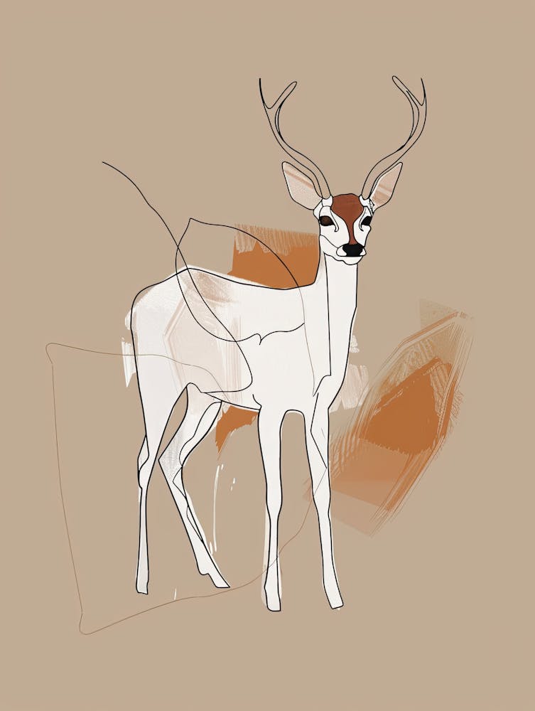 Antelope - Boho, Line Art