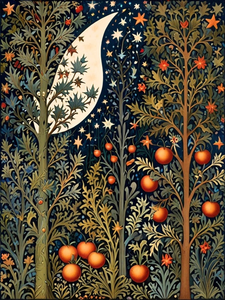 William Morris Moon In The Trees 1