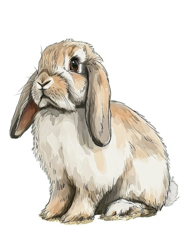 American Fuzzy Lop Rabbit Kids Illustration 3
