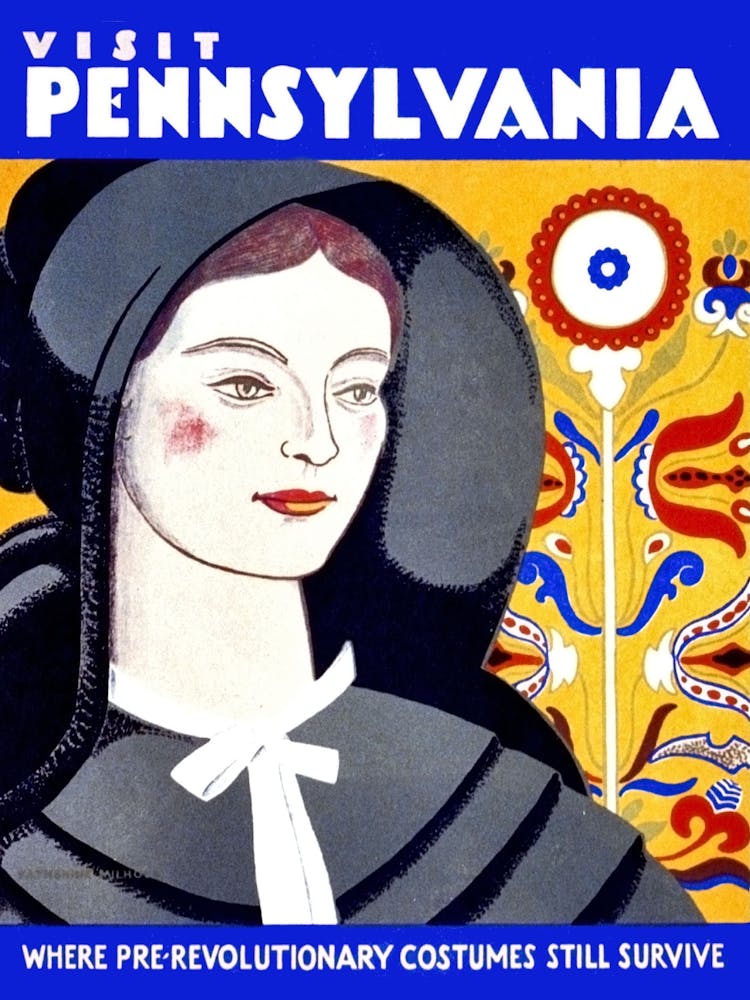 Pennsylvania, Woman In Traditional Costume
