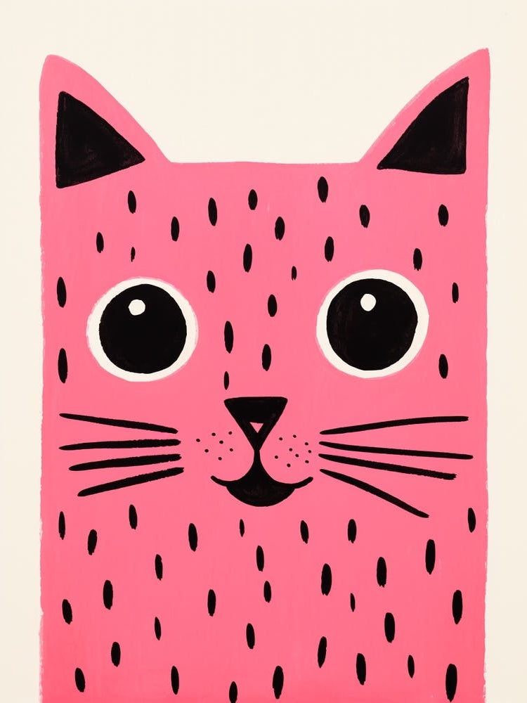 Pink Polka Dot Cat 4