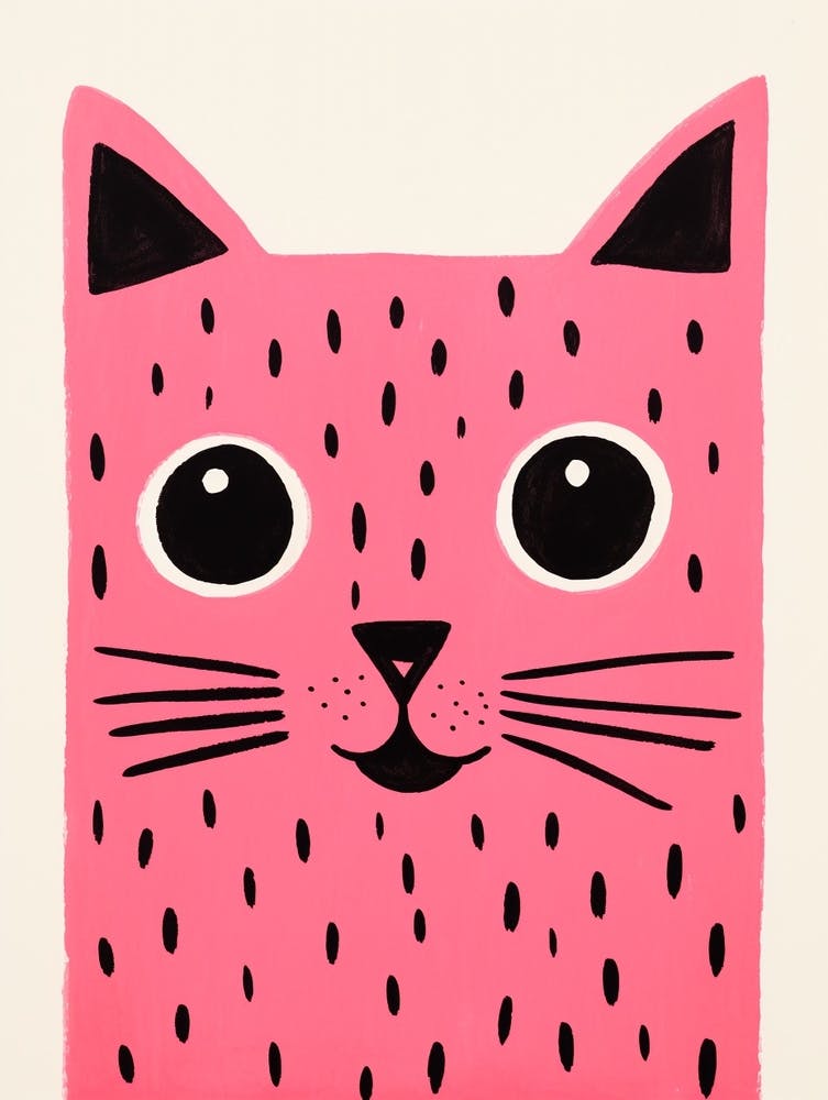 Pink Polka Dot Cat 4