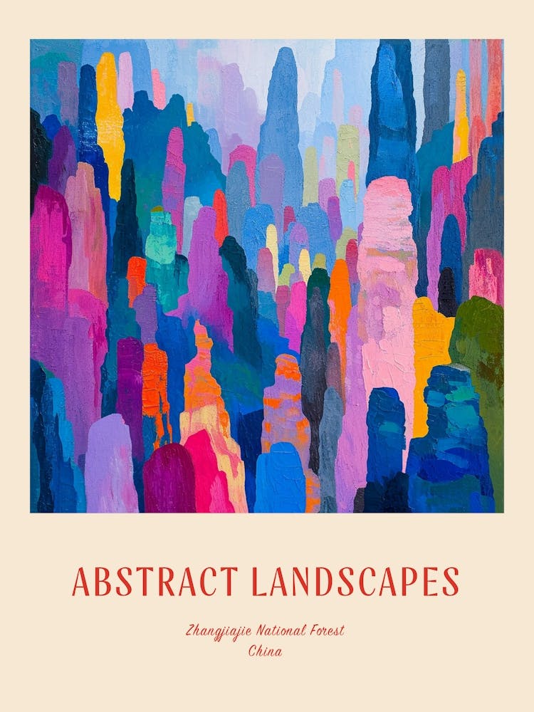 Colourful Abstract Zhangjiajie National Forest China 2 Poster