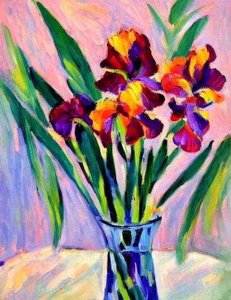 Iris  Matisse Style Flower