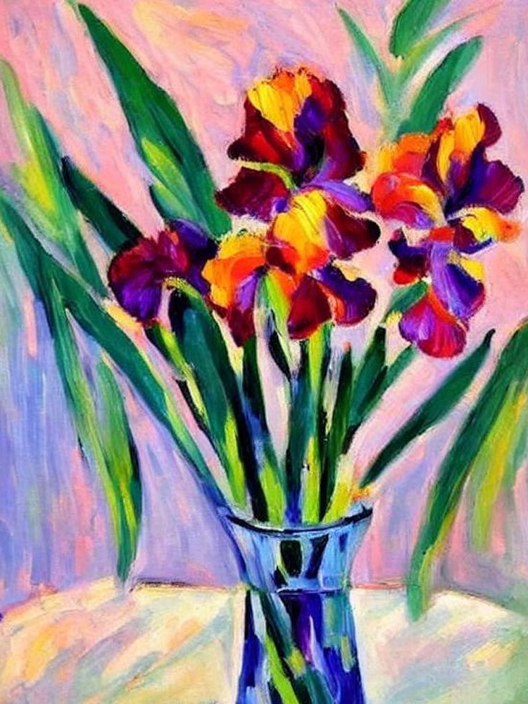 Iris  Matisse Style Flower