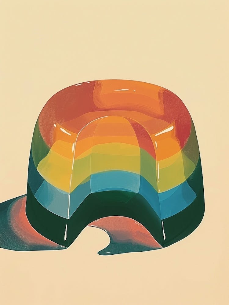 Rainbow Jelly Jell O Beige Illustration 4