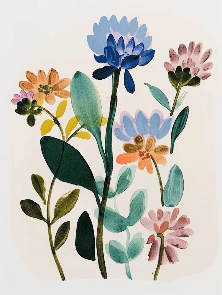 Gemalte Blumen Kugelamarant 3