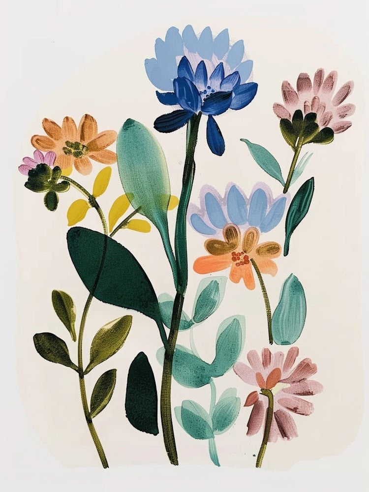 Painted Florals Globe Amaranth 3