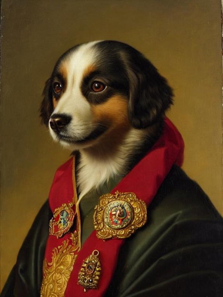 Tibet Spaniel 2 Renaissance Porträt Ölgemälde