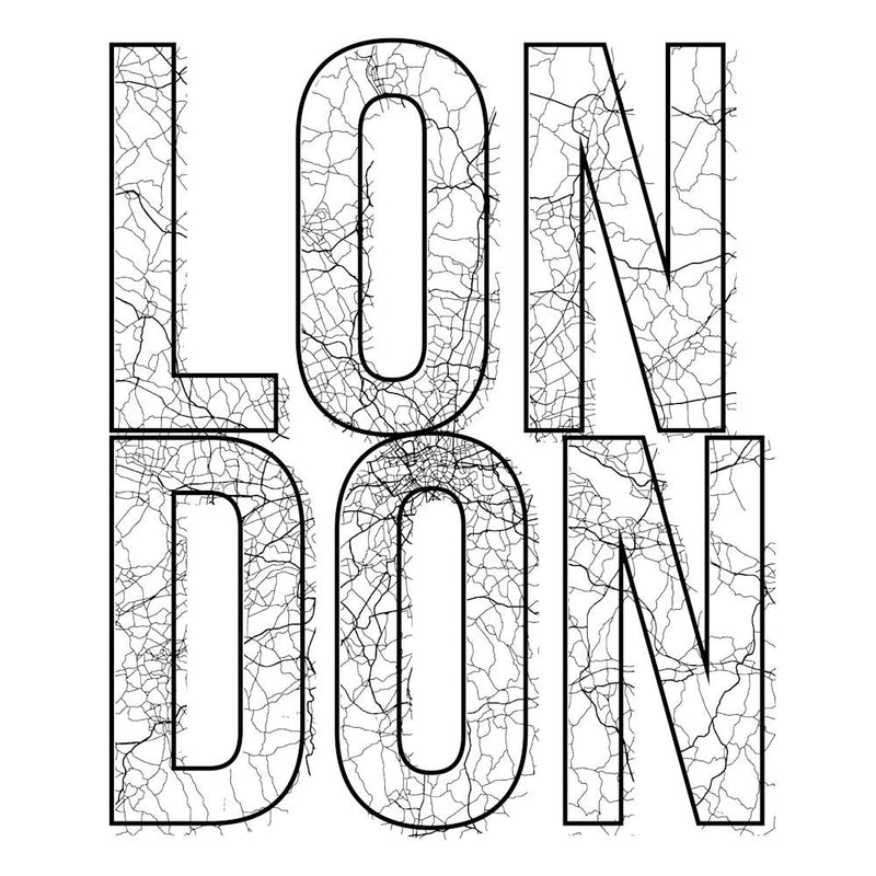 London Street Map Typography Square
