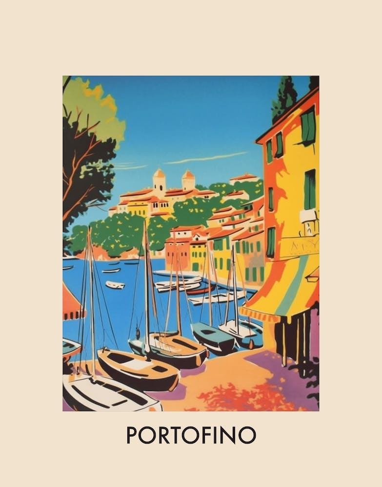 Portofino Italy 9 Vintage-Reiseposter