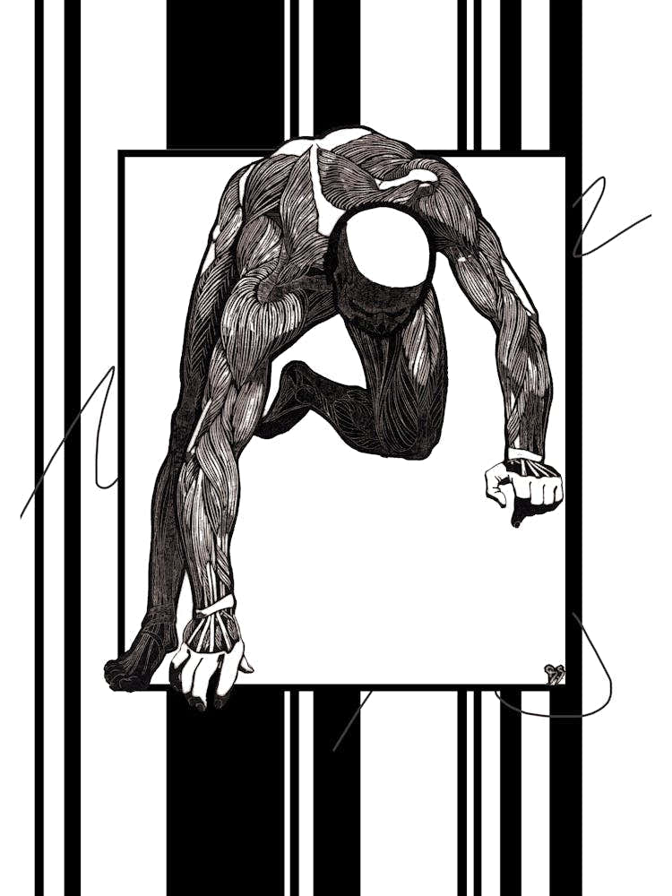 Black and White Male Nude I (Set of 8)