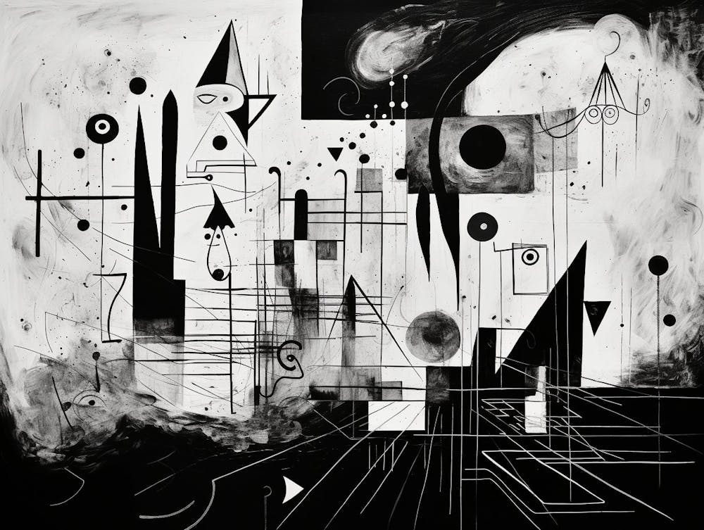 Metaphysical Exploration Abstract Black And White 4