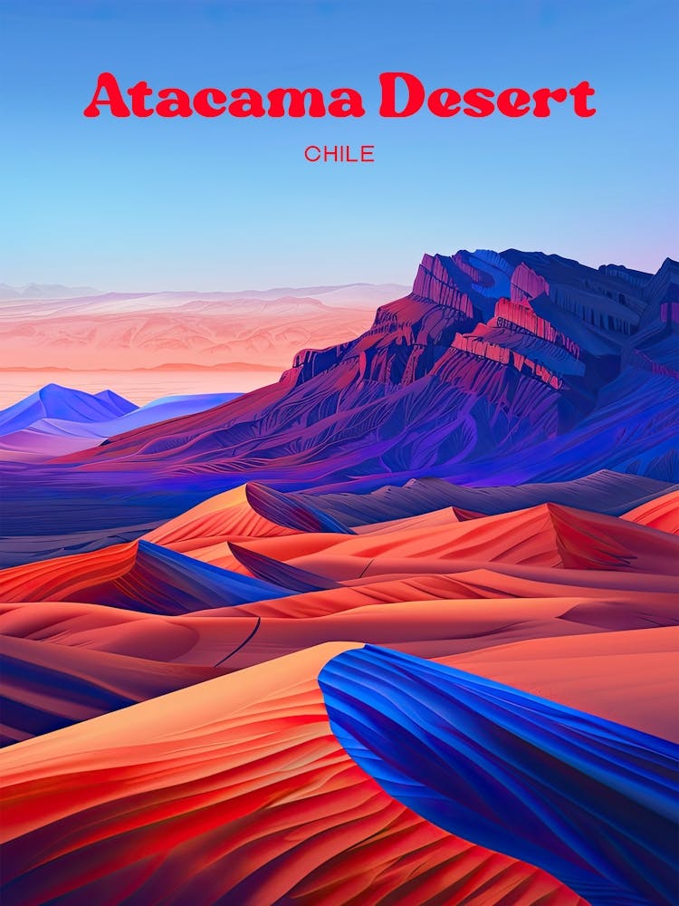 Atacama Desert Dunes Digital Travel Art