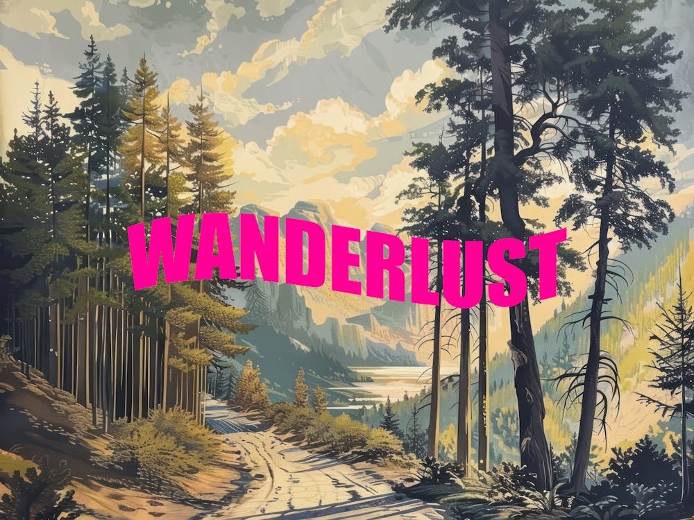Pink Wanderlust Poster Vintage Woods 7