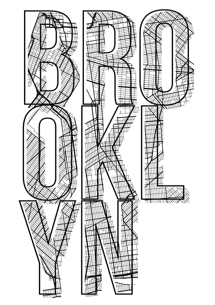 Brooklyn Street Map Typography