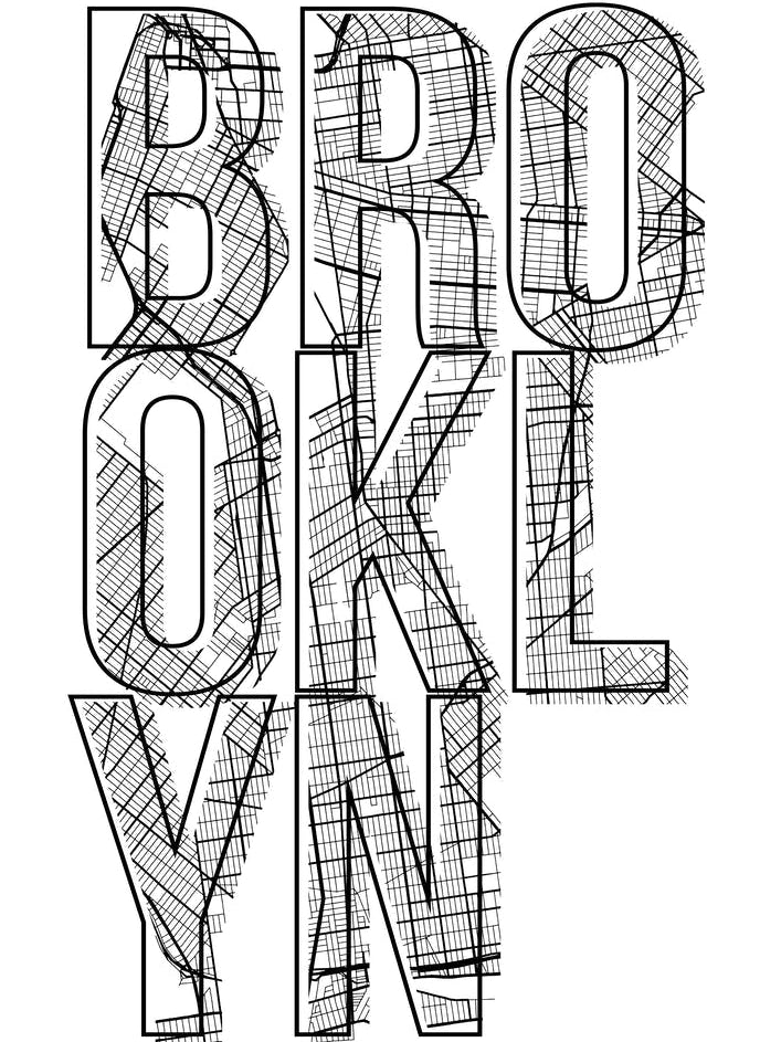 Brooklyn Street Map Typography