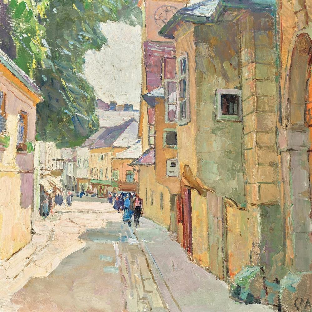 Die Dr. Seipel-Straße in Mödling - The Dr. Seipel-Street in Modling by Carl Moll (1942)