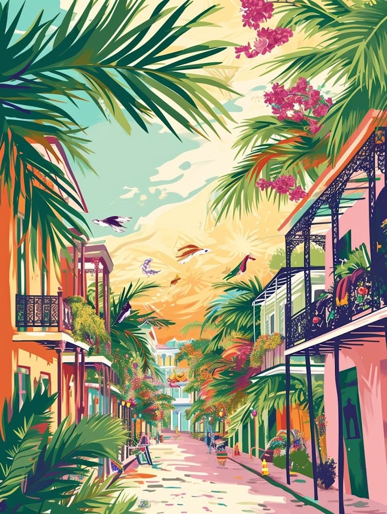 Mardi Gras World Storybook Illustration 3