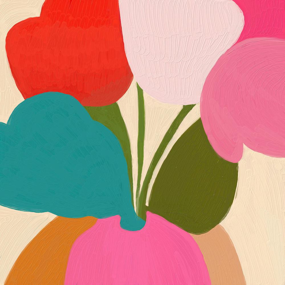 Abstract Flowers in Vase Painting 01