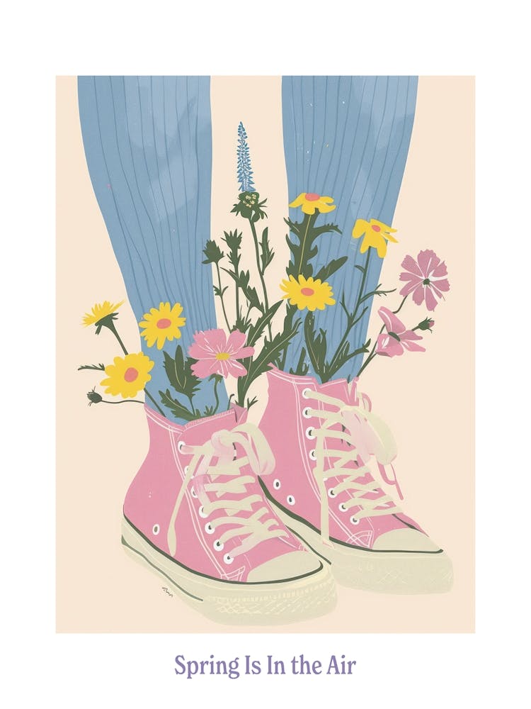 Spring In In The Air Pink Shoes And Wild Flowers 3