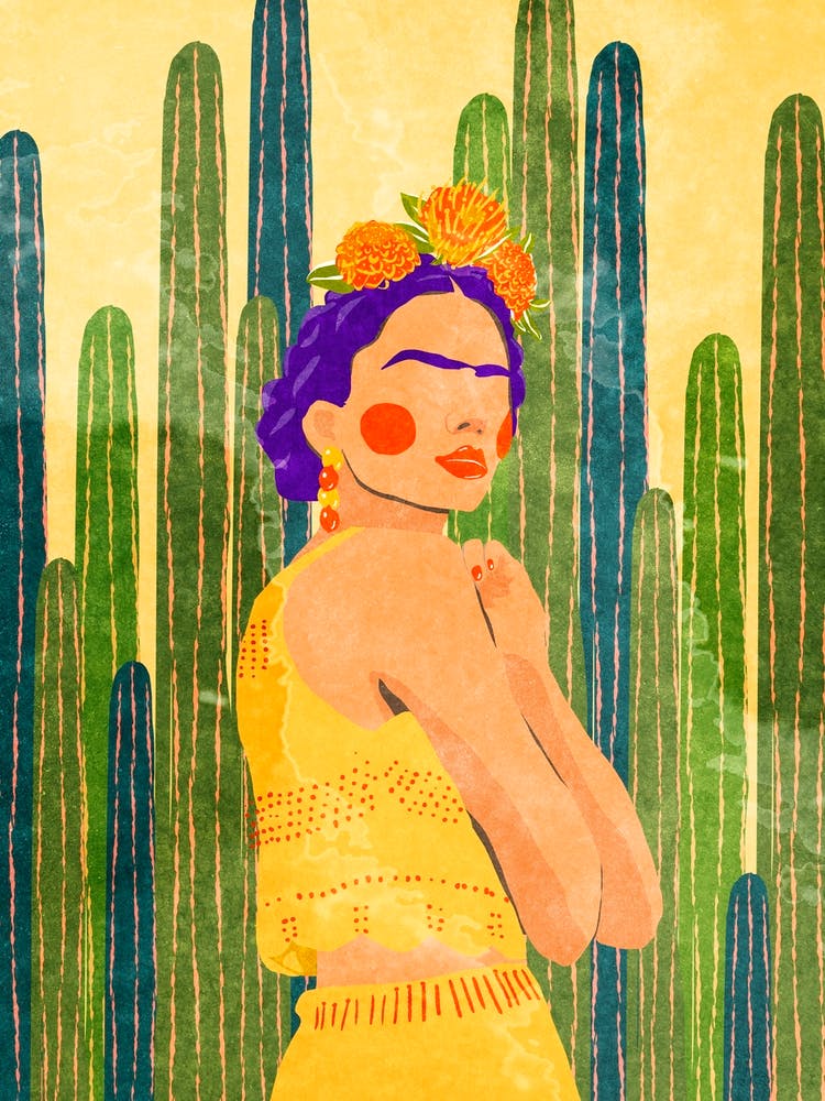 Frida and cacti