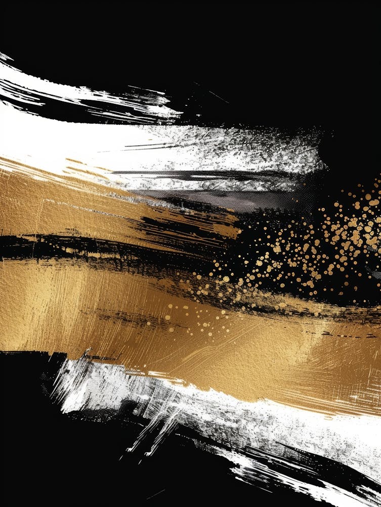Abstract Gold And Black Painting 40
