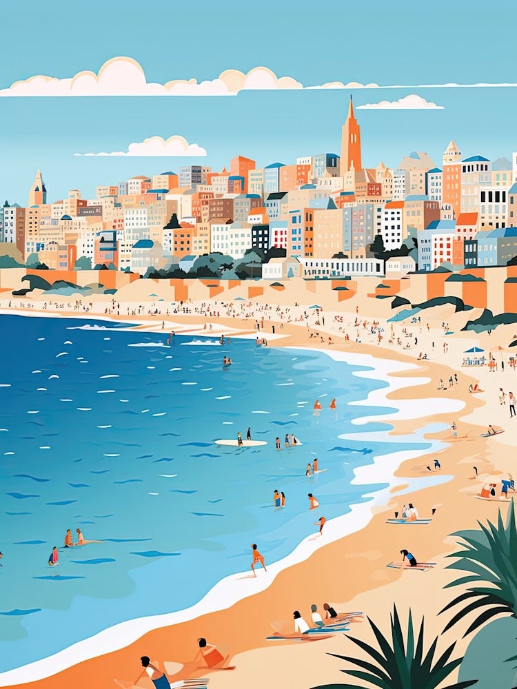 Bondi Beach, Australia, Graphic Illustration 4