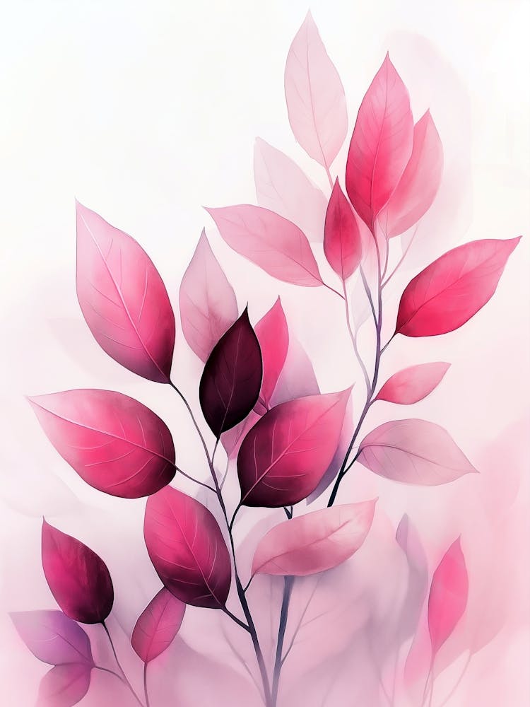 Pink Leaves Wallpaper