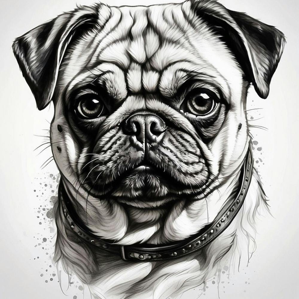 Pug Dog Portrait