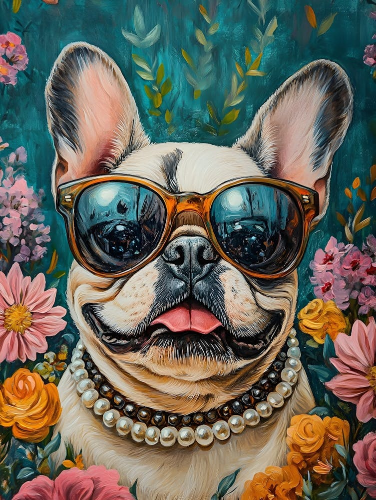 Frenchie And Flowers 3