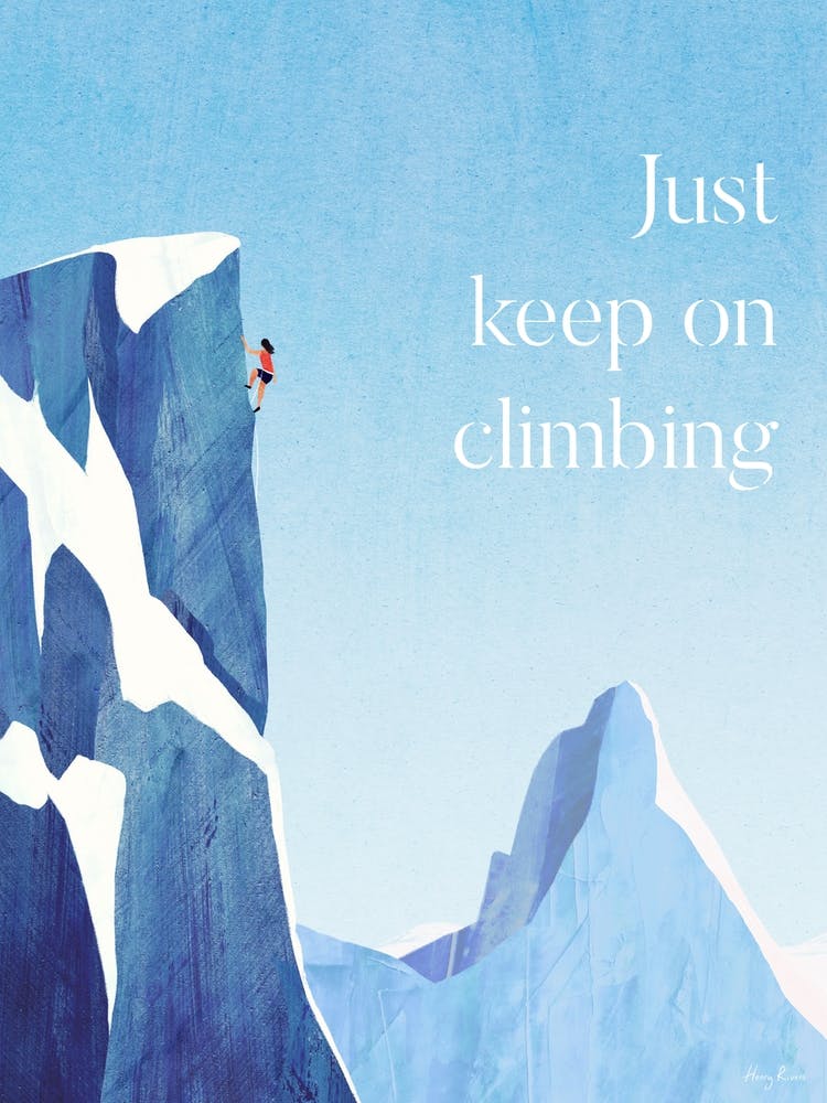Mountain Climbing Travel Print, Minimalist Climbing Quote