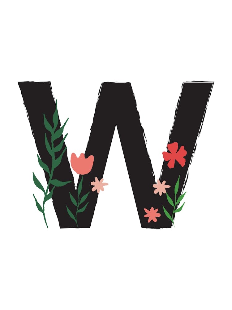 Bedroom Decor White Floral Letters Grey 23