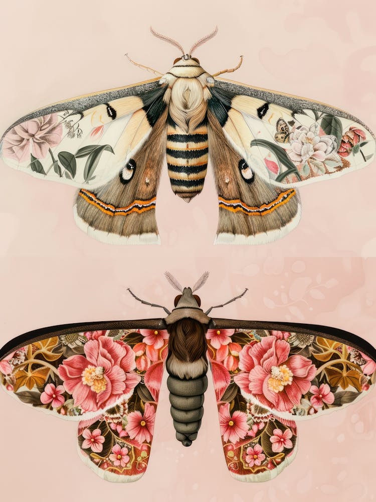 Vintage Butterflies William Morris Style 2