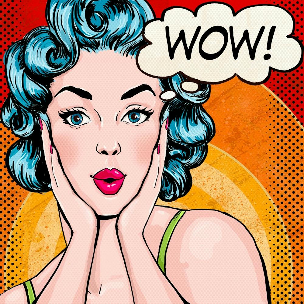 Pop Art Girl With Wow Thought Balloon