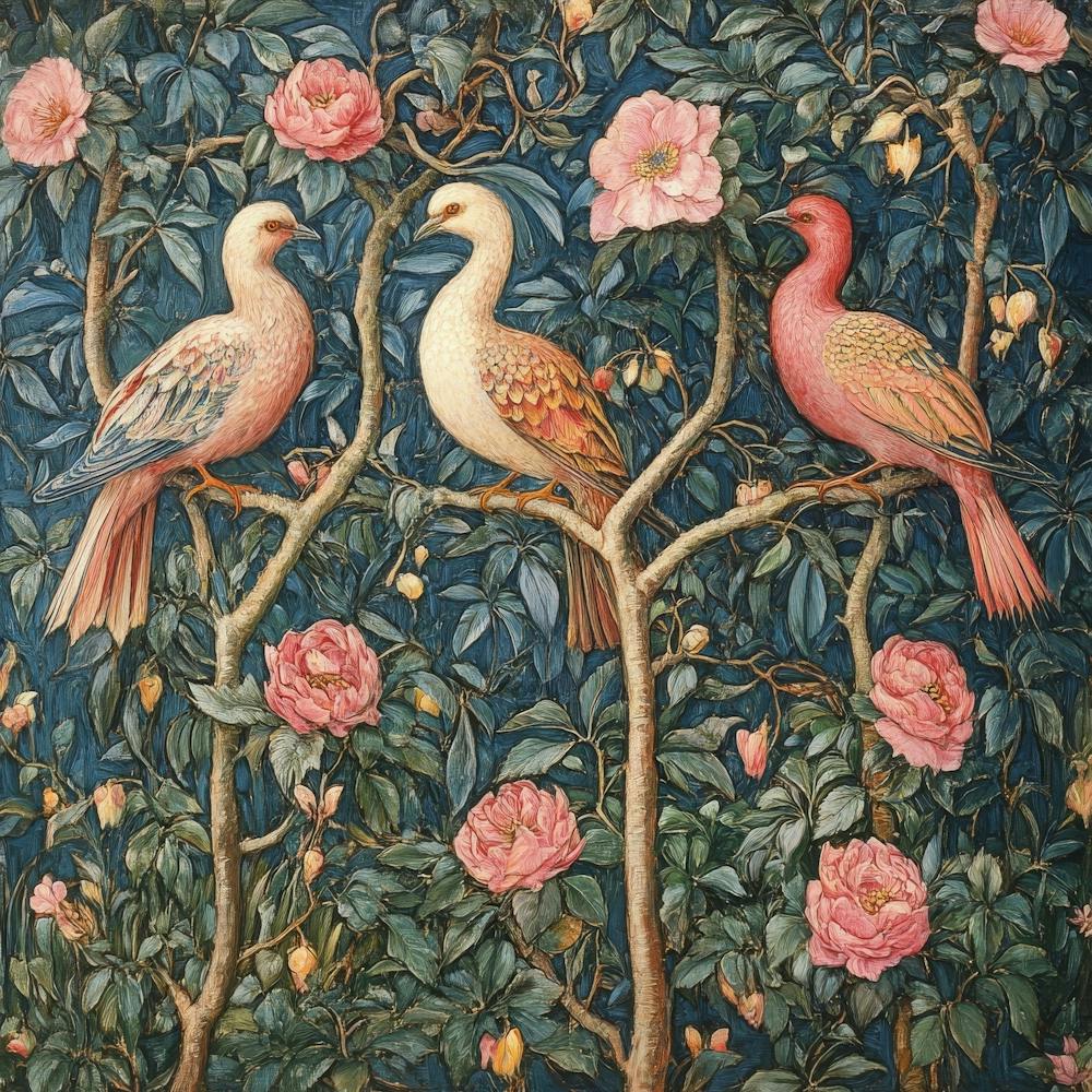 Doves And Roses Art