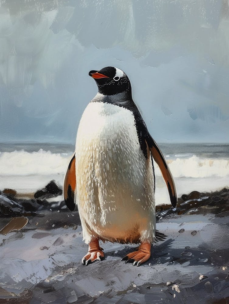 Adlie Penguin Cuverville Island Oil Painting 3