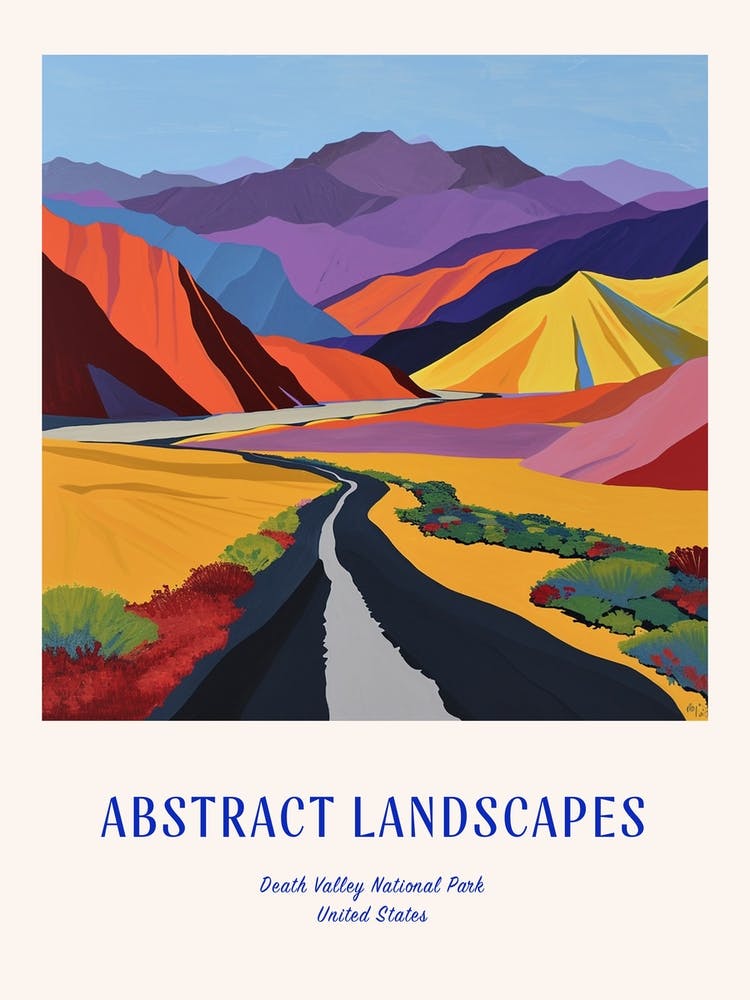 Colourful Abstract Death Valley National Park Usa 2 Poster Blue