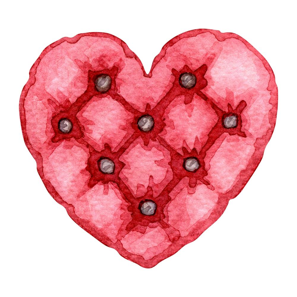 Heart Shaped Pillow Love Watercolor