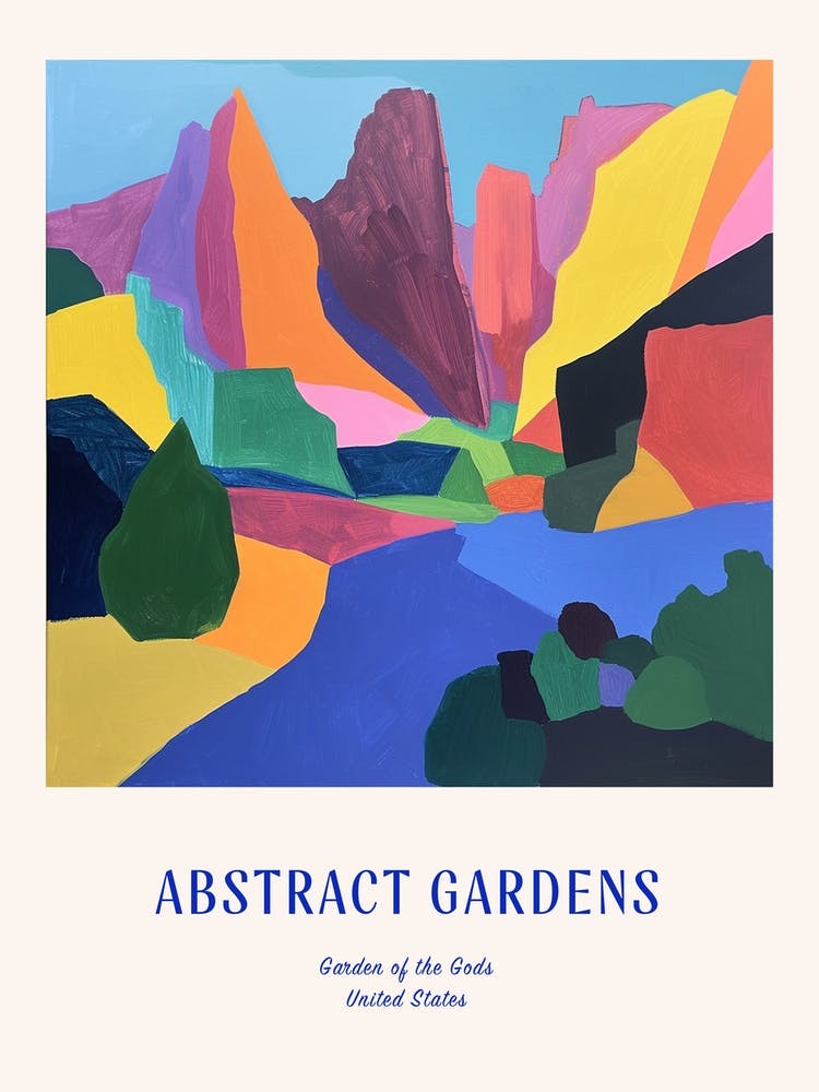 Colourful Gardens Garden Of The Gods Usa 3 Blue Poster
