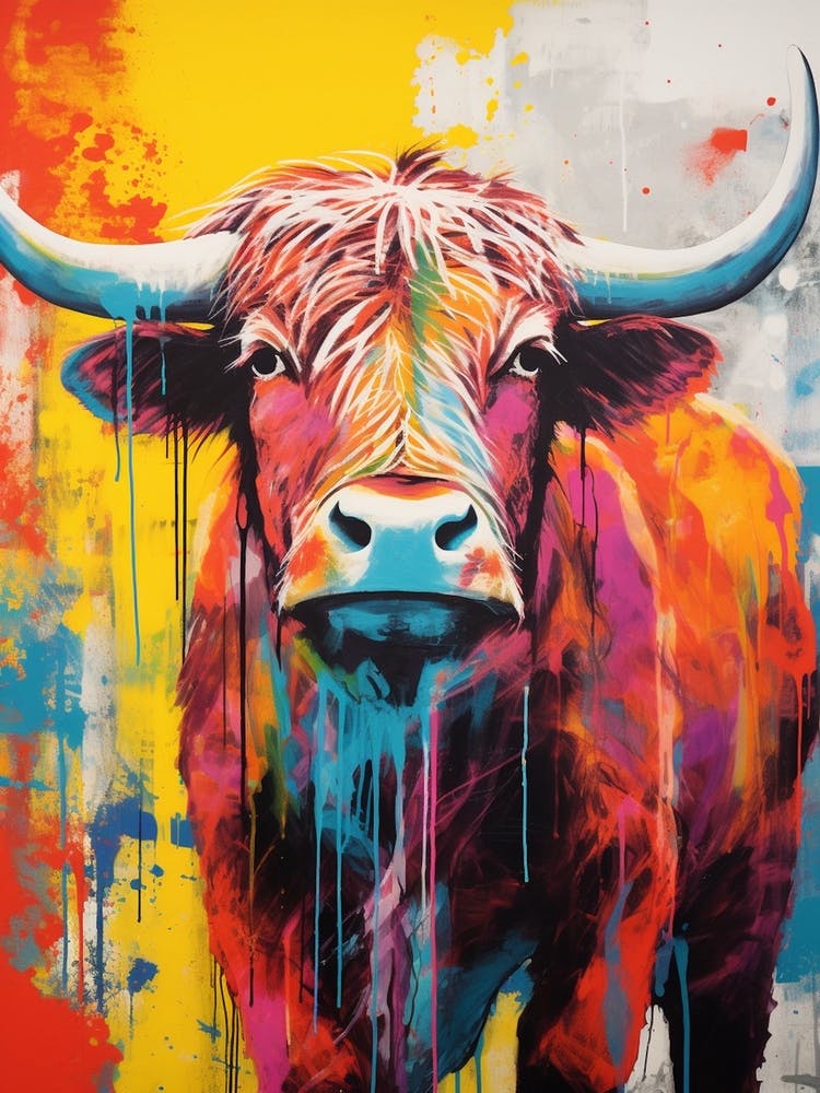 Highland Cow Screen Print Inspired 1