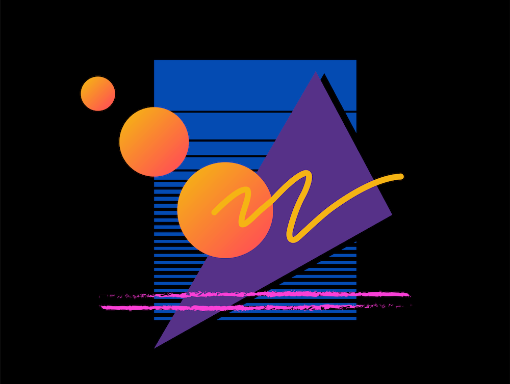 Memphis Pattern Retro Outrun 80s Art