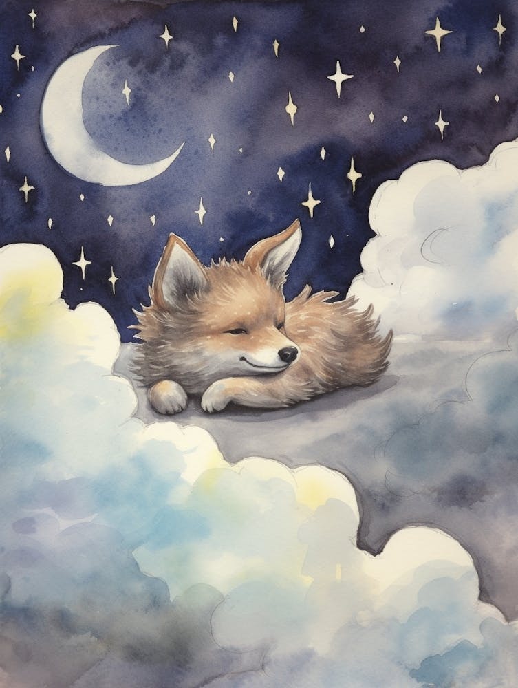 Baby Gray Wolf 2 Sleeping In The Clouds