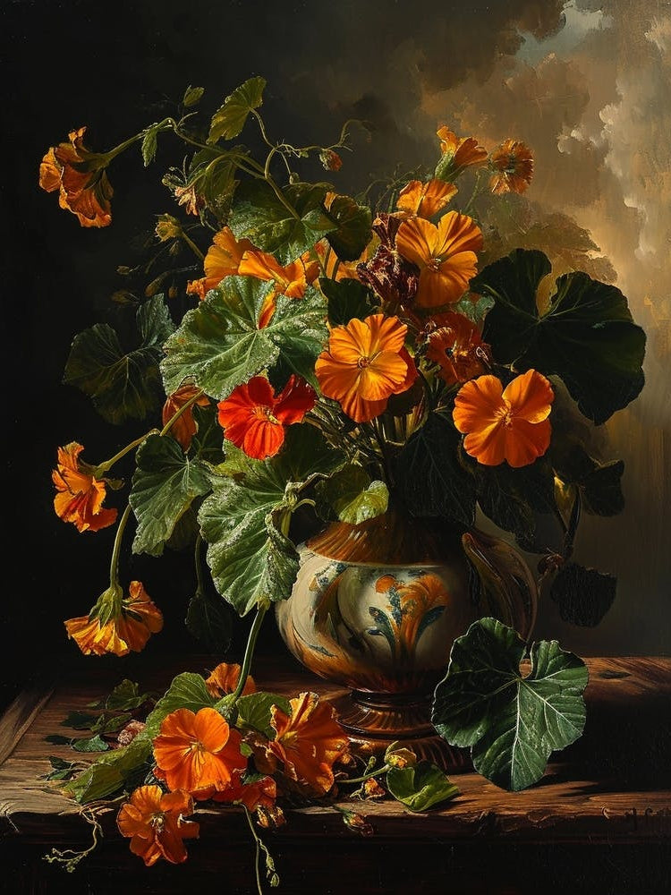 Baroque Floral Still Life Nasturtium 1